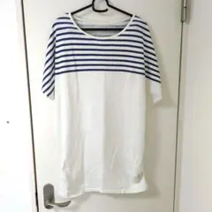 ストライプ柄ドルマンスリーブチュニック
