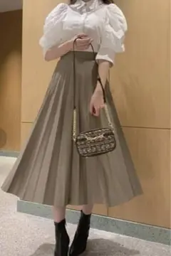 SNIDEL スナイデル レザープリーツ スカート