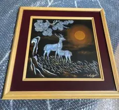 越前漆絵　沈金蒔絵　額装「赤富士」清水恒夫　雄峰作 越前漆絵 沈金蒔絵 額装「赤富士」清水恒夫 雄峰作