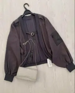 19800円新品♡スコットクラブ購入 デザイン トップス チャコールグレー