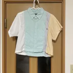 パッチワーク 半袖シャツ リメイク