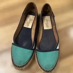 Gaimo スリッポン 緑とネイビー
