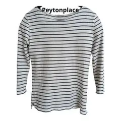 peyton place ボーダー 七分袖Tシャツ　カットソー　9号　綿100%