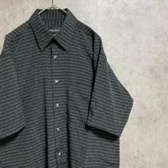 90S vinvage 半袖　柄シャツ　ポリ　メンズ　古着　個性派　奇抜 B5