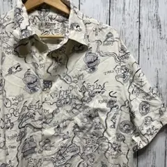 半袖シャツ　silk100% 総柄　Lサイズ　さらっさら