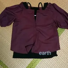 earth  前開きショートトップス