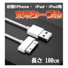〇旧型 iPhone iPad iPod 充電器 白 1ｍ 充電ケーブル USB
