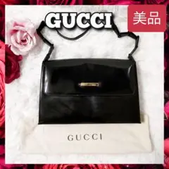 美品 GUCCI グッチ ワン ショルダーバッグ レザー エナメル レディース
