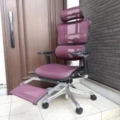 エルゴヒューマン プロ オットマン付き　オフィスチェア　レッド　定価15万