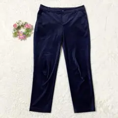 美品★日本製 【ペイトンプレイス】 ベロア テーパードパンツ （М） ネイビー
