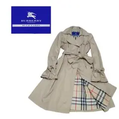BURBERRY BLUE LABEL ノバチェック リボン 革 金具