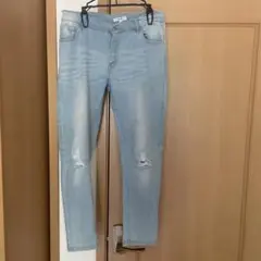 Nylaus ライトブルー ダメージデニム スキニー