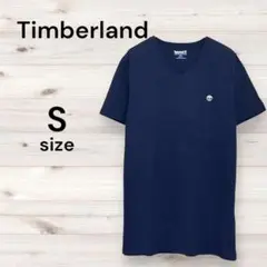 Timberland 美品 ティンバーランド ネイビー Vネック Tシャツ S