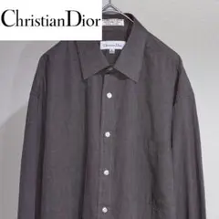 Christian Dior チャコールグレー 長袖ボタンシャツ ディオール
