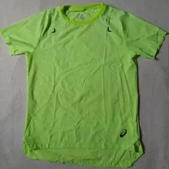 asics 蛍光グリーン ランニングTシャツ S