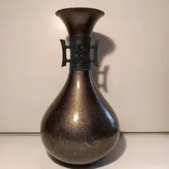 高岡銅器　薄端　花器　在銘　勝峰　華道　鳳凰　工芸品 高岡銅器 薄端 花器 在銘 勝峰 華道 鳳凰 工芸品