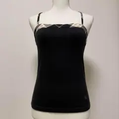 バーバリーブルーレーベル　チューブトップ　チェック　ホースロゴ　ブラック　M