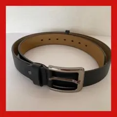 黒レザーベルト メタルバックル付き