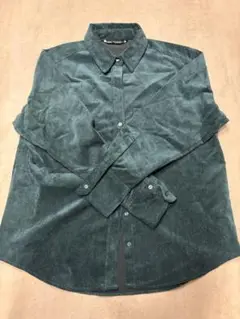 ZARA ダークグリーン スエード風 長袖シャツ