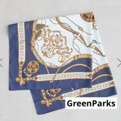 【美品】Green Parks ベルトタッセルスカーフ90cm×90cm