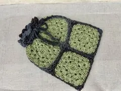グラニースクエア手編み巾着袋