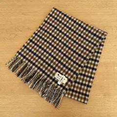 【 Aquascutum/アクアスキュータム 】ラムウールチェックマフラー英国製