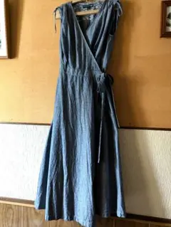 ユニクロ イネス ラップワンピース　ノースリーブ　INES　ダンガリー