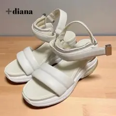 美品 プラスダイアナ エアクッション パデッドスポサン アイボリー 22.5