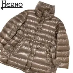 高級 美品 ヘルノ HERNO 大きいサイズ ダウンジャケットダウンコート