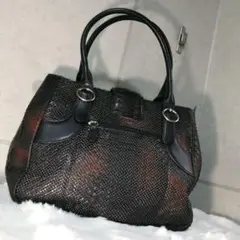 美品 未使用級 蛇皮 ショルダー ハンドバッグ スネーク