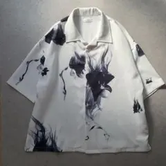 【美品】Nilway 百合柄&薔薇柄ドレープオーバーサイズシャツ