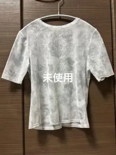 GU 半袖 シースルーTシャツ マーブルグレー レディースSサイズ