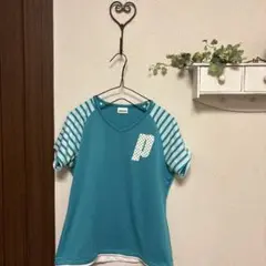 prince ターコイズ Vネック Tシャツ