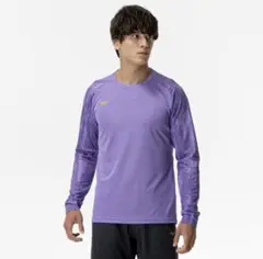 Mizuno サッカー用長袖シャツ 紫　XLサイズ