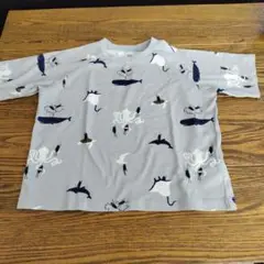 グラニフ キッズ 110 半袖Tシャツ グレー＋柄