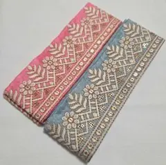 インド刺繍リボン　各約１m 　2本セット