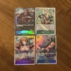 ワンピースカード マルコSR プリンSR ゾロR クロコダイル パラレル 4枚