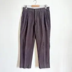 シンプルライフ ブラウン プリーツ入り スラックス メンズ 82 秋冬