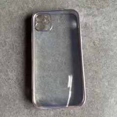 iPhone12 保護カバーケース　クリアー　シルバーピンク
