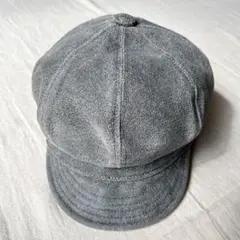 希少 NEW YORK HAT USA製 本革 レザーキャスケット 帽子 グレー