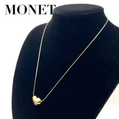 【極美品】MONET モネ ハート ラインストーン ネックレス ゴールド