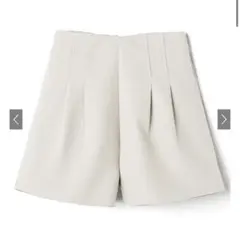 【美品】ハイウエストタックショートパンツ[at1647]