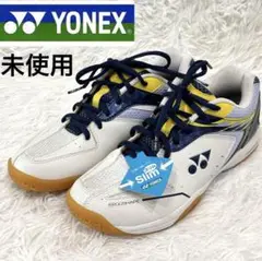 [未使用品] ヨネックス　バドミントンシューズ　ホワイト✖️ブルー　25㎝