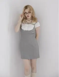 andmary アンドマリー Betty layered dress gray