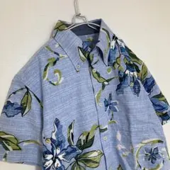 【新品】MAJUN マジュン かりゆしアロハシャツ Mサイズ ブルー