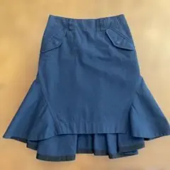 sacai サカイ　スカートネイビー　ひざ丈後ろフレアサイズ１