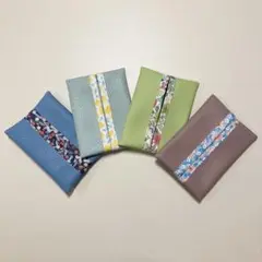 フェイクレザー ポケットティッシュケース 4個セット ハンドメイド