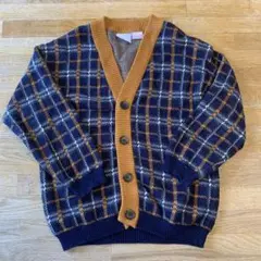 ZARA kids チェック柄カーディガン 3-4歳　104 男の子 ニット