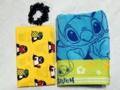 お子様喜ぶかわいいタオルセット+髪留め❗️スティッチとSuicaペンギン