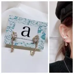 2326☺︎ゴールドとジルコニアのイヤーカフ風ピアス☺︎